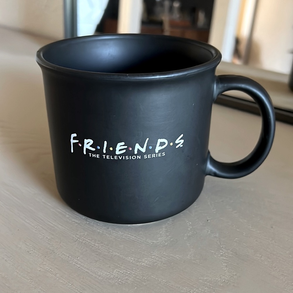 “Friends” Black Stoneware Oversized Mug